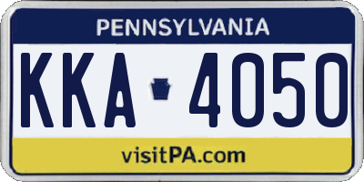 PA license plate KKA4050
