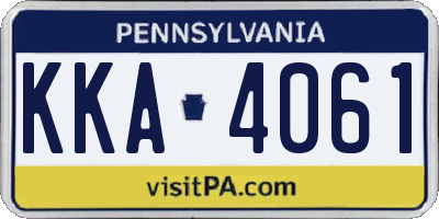 PA license plate KKA4061