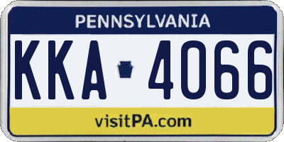 PA license plate KKA4066