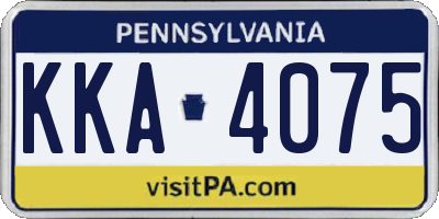 PA license plate KKA4075