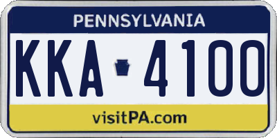 PA license plate KKA4100