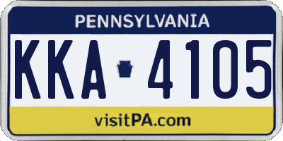 PA license plate KKA4105