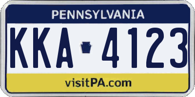 PA license plate KKA4123
