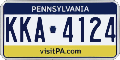 PA license plate KKA4124