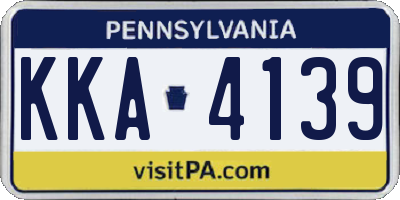 PA license plate KKA4139