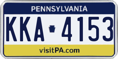 PA license plate KKA4153