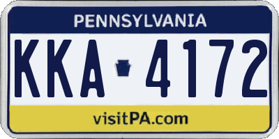 PA license plate KKA4172