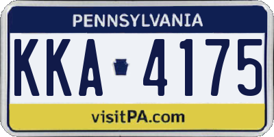 PA license plate KKA4175