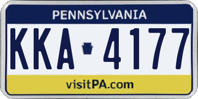 PA license plate KKA4177