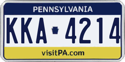 PA license plate KKA4214