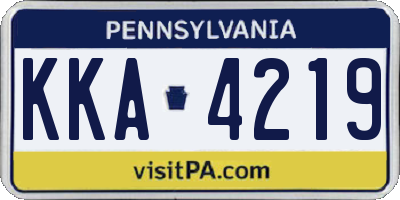 PA license plate KKA4219
