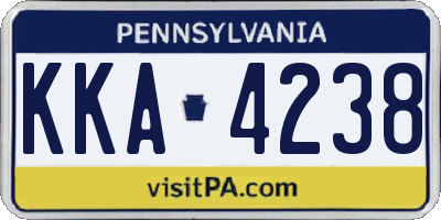 PA license plate KKA4238