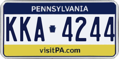 PA license plate KKA4244