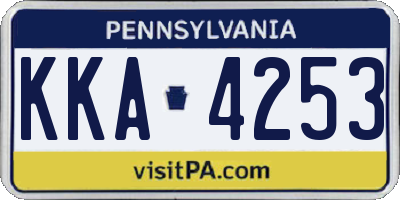 PA license plate KKA4253