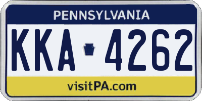 PA license plate KKA4262