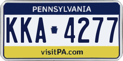 PA license plate KKA4277