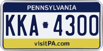 PA license plate KKA4300
