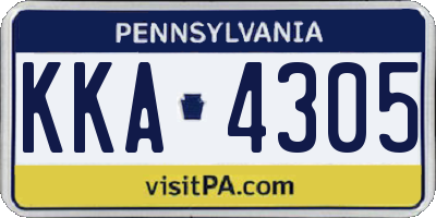 PA license plate KKA4305