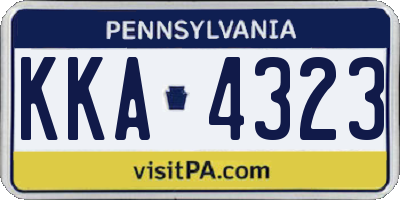 PA license plate KKA4323