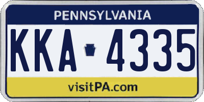 PA license plate KKA4335