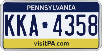 PA license plate KKA4358