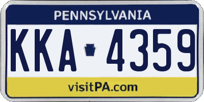 PA license plate KKA4359