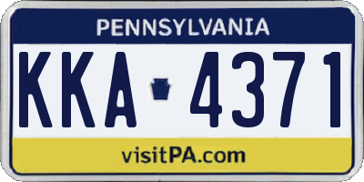PA license plate KKA4371