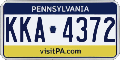 PA license plate KKA4372