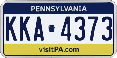 PA license plate KKA4373