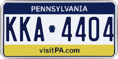 PA license plate KKA4404