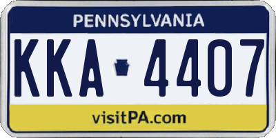 PA license plate KKA4407