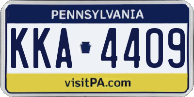 PA license plate KKA4409