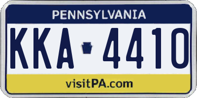 PA license plate KKA4410