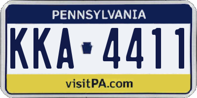 PA license plate KKA4411