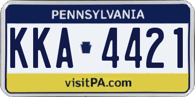 PA license plate KKA4421