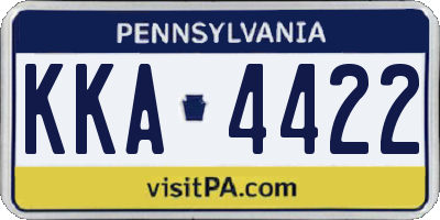 PA license plate KKA4422