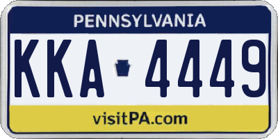 PA license plate KKA4449