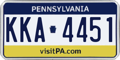 PA license plate KKA4451