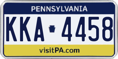 PA license plate KKA4458