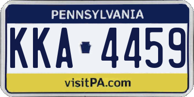 PA license plate KKA4459