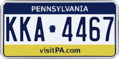 PA license plate KKA4467