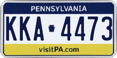 PA license plate KKA4473
