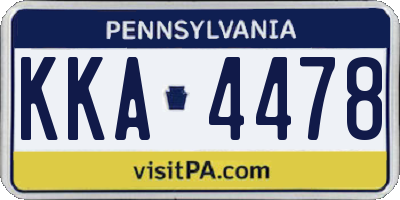 PA license plate KKA4478