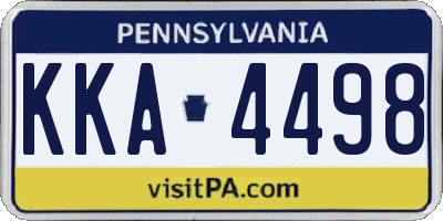 PA license plate KKA4498
