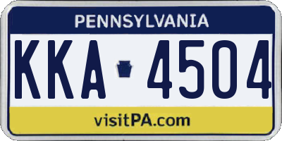 PA license plate KKA4504