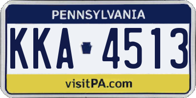 PA license plate KKA4513