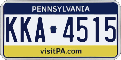 PA license plate KKA4515