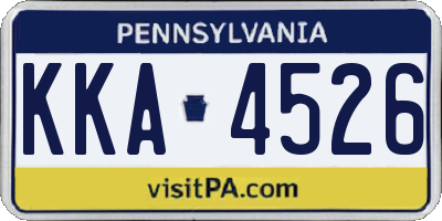 PA license plate KKA4526