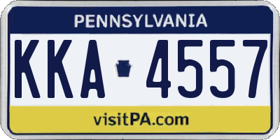 PA license plate KKA4557