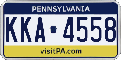 PA license plate KKA4558